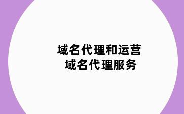 域名代理和运营 域名代理服务